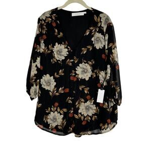 ASTR The Label NWT Polyester Floral Blouse 1X